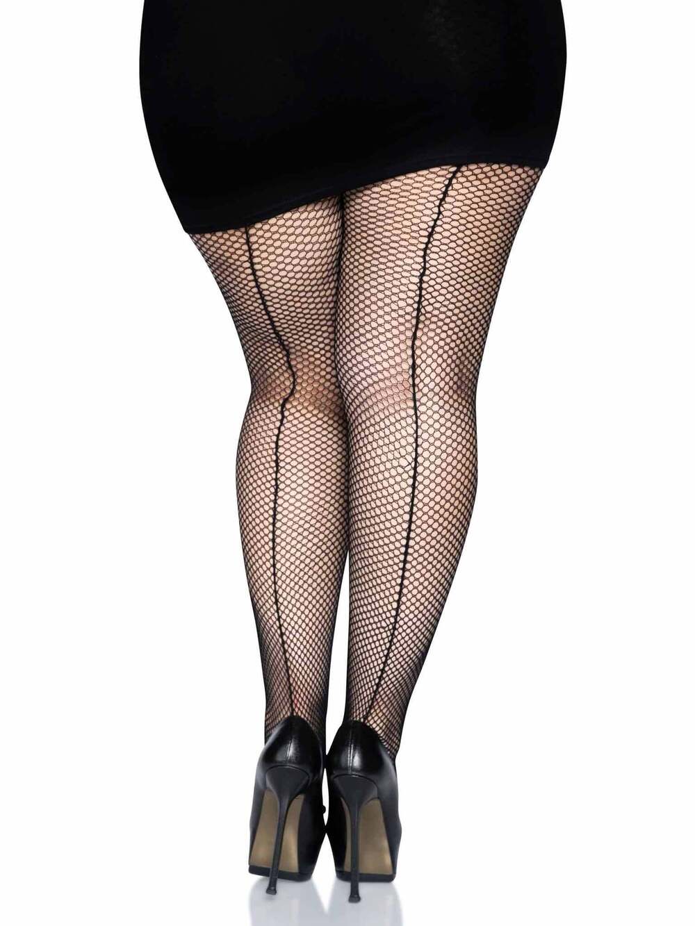 Leg Avenue - Callie Fishnet Tights with Backseam - BLACK